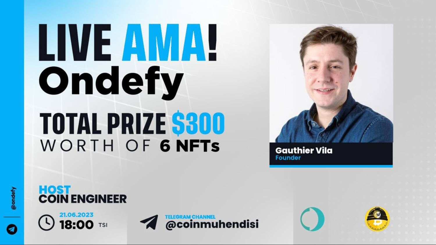 Coin Mühendisi ve Ondefy'den 300 $USDT Ödüllü AMA Etkinliği