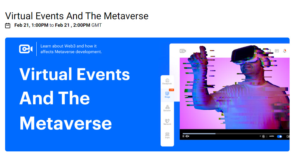 Virtual events, web3 and the metaverse