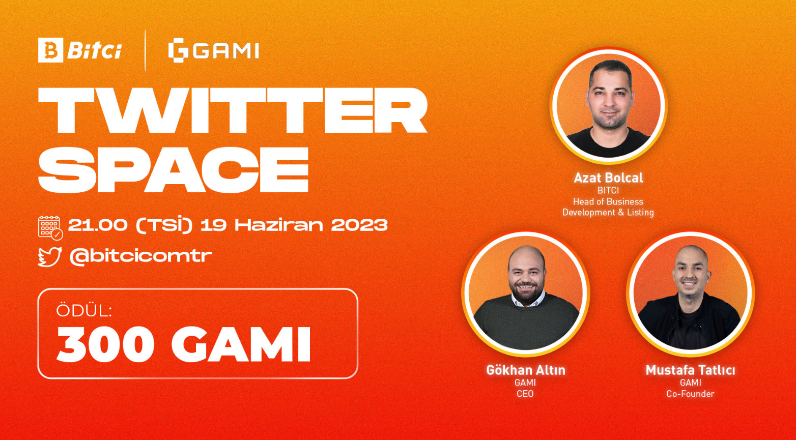 Bitci x GAMI Twitter Space AMA etkinliği! 