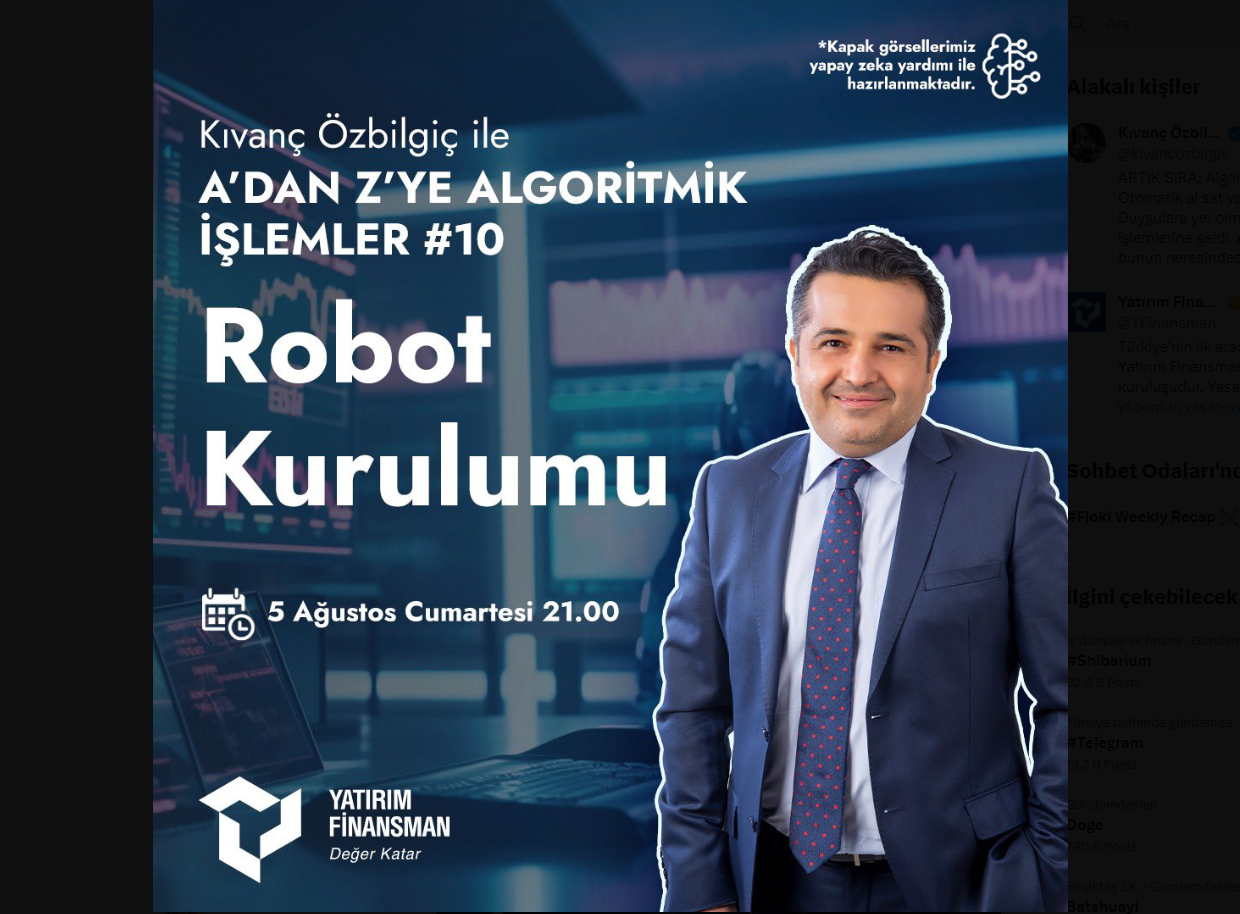 A’dan Z’ye Algoritmik İşlemler eğitim serimizin bu haftaki konusu:  “Robot Kurulumu” @kivancozbilgic