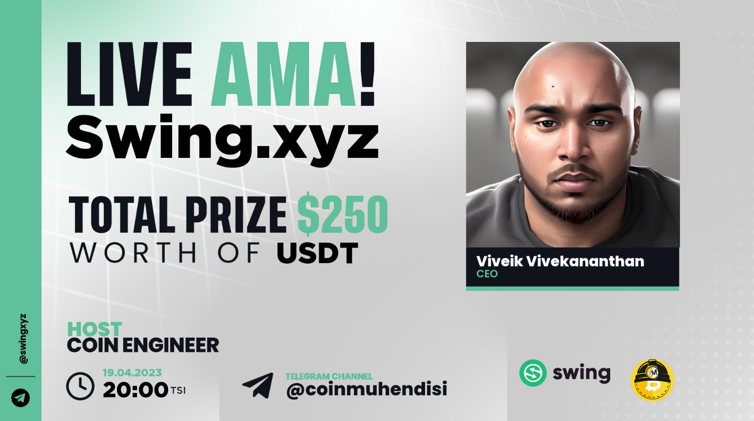  250 $USDT Ödüllü @swing_xyz ile #AMA Etkinliği #CoinMuhendisi