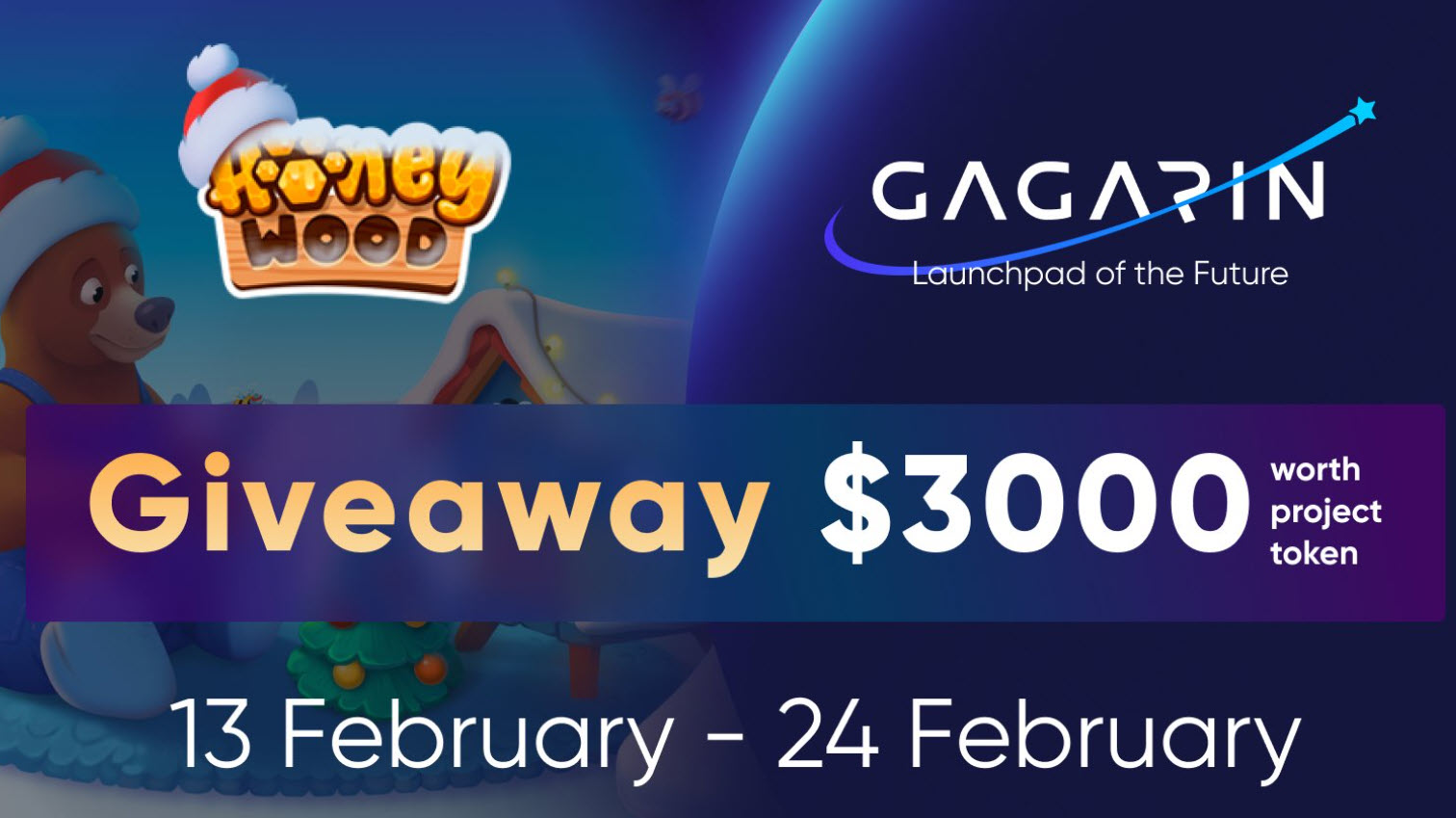 On the occasion of the @HoneyWood_Game on @GAGARIN_World- $3000 #giveaway!