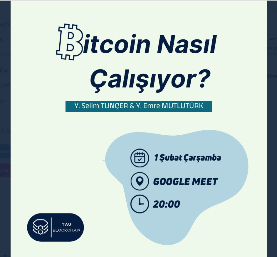 BITCOIN NASIL ÇALIŞIYOR // TAÜ Blockchain