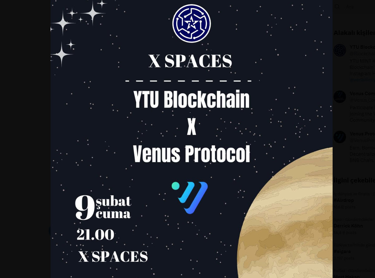 YTU Blockchain X Spaces: DeFi ve Venus Protocol Sohbeti! 