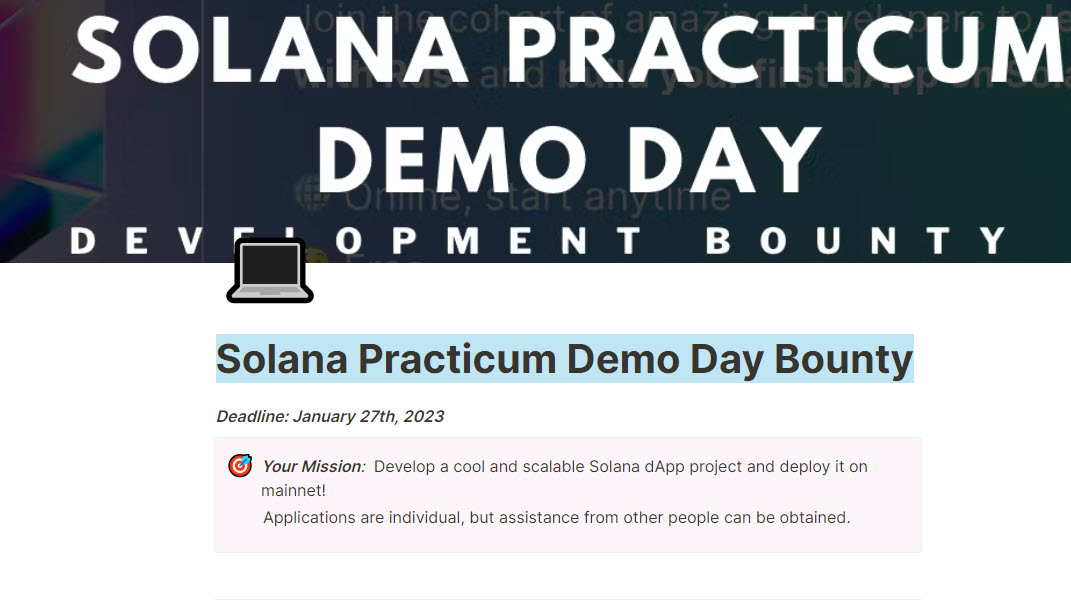 Solana Practicum Demo Day Bounty