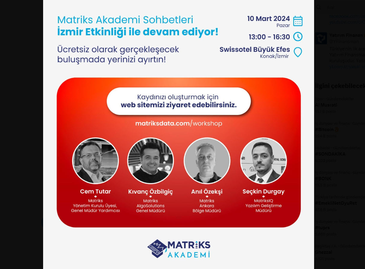 Matriks Akademi Sohbetleri – İzmir Etkinliği 